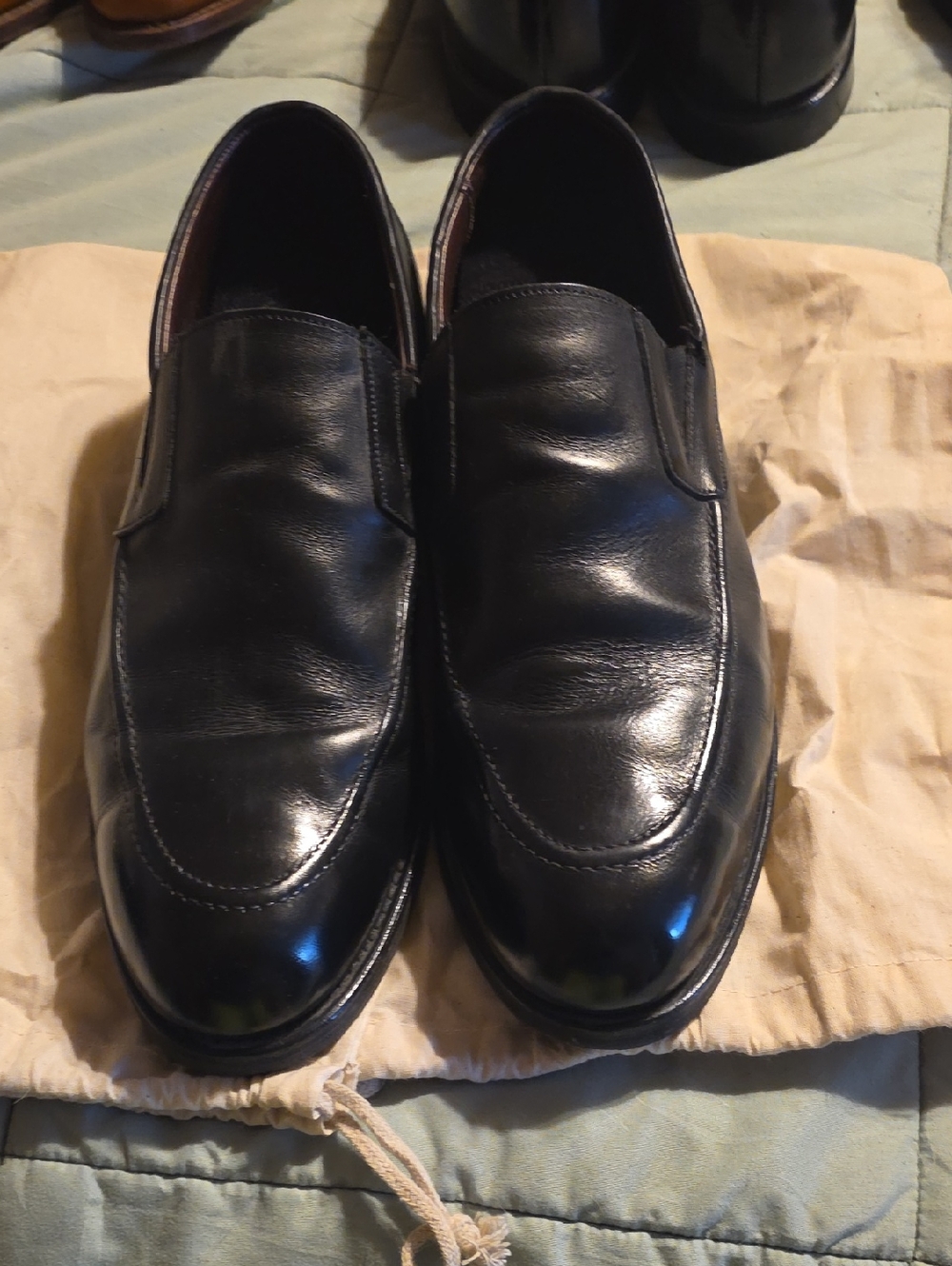 Allen Edmonds Black Leather Slip-On Loafers